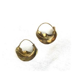Small brass Fulani hoop earrings